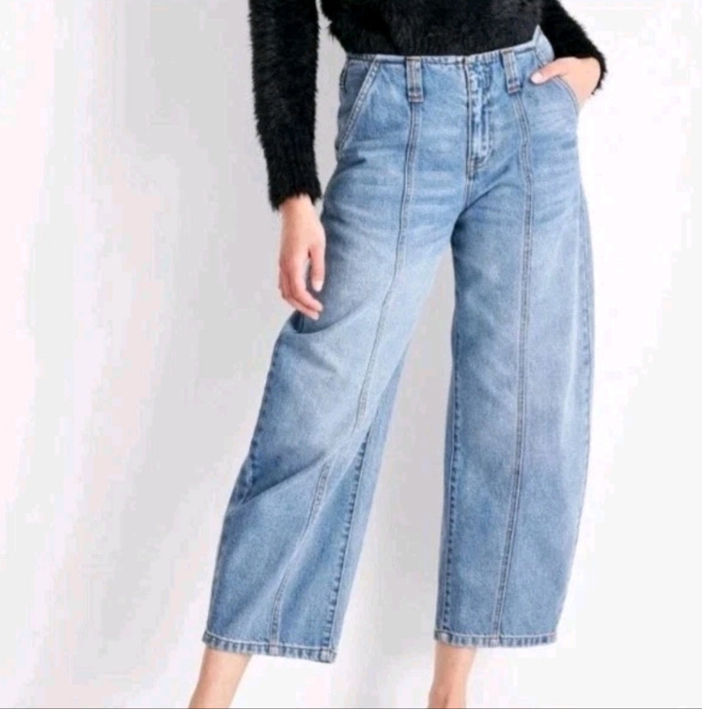 Future Collective mid rise barrel jeans